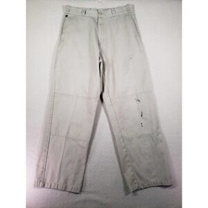 Royal Blue Pants Mens 34x32 Double Knee Workwear Cotton Blend Pockets Tan